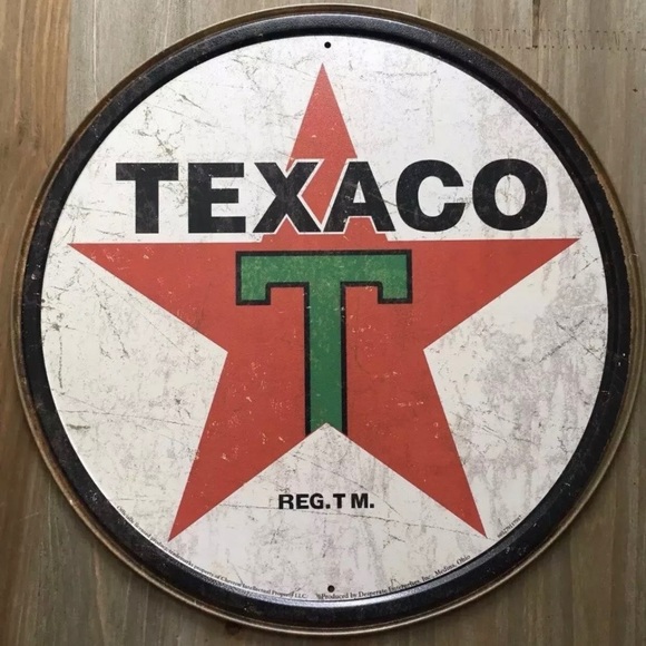 Texaco Other - Vintage Reproduction Texaco Round Tin Sign